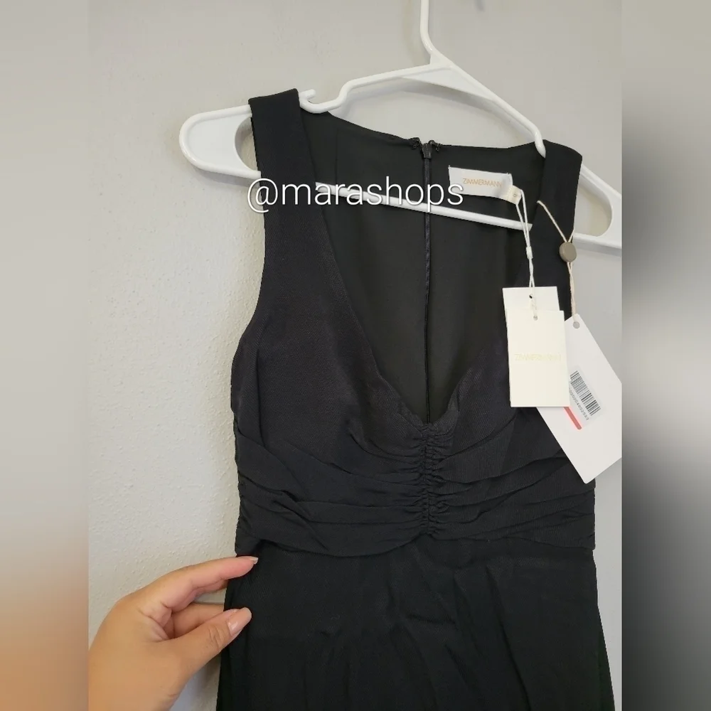 Zimmermann Ruched twill midi dress
